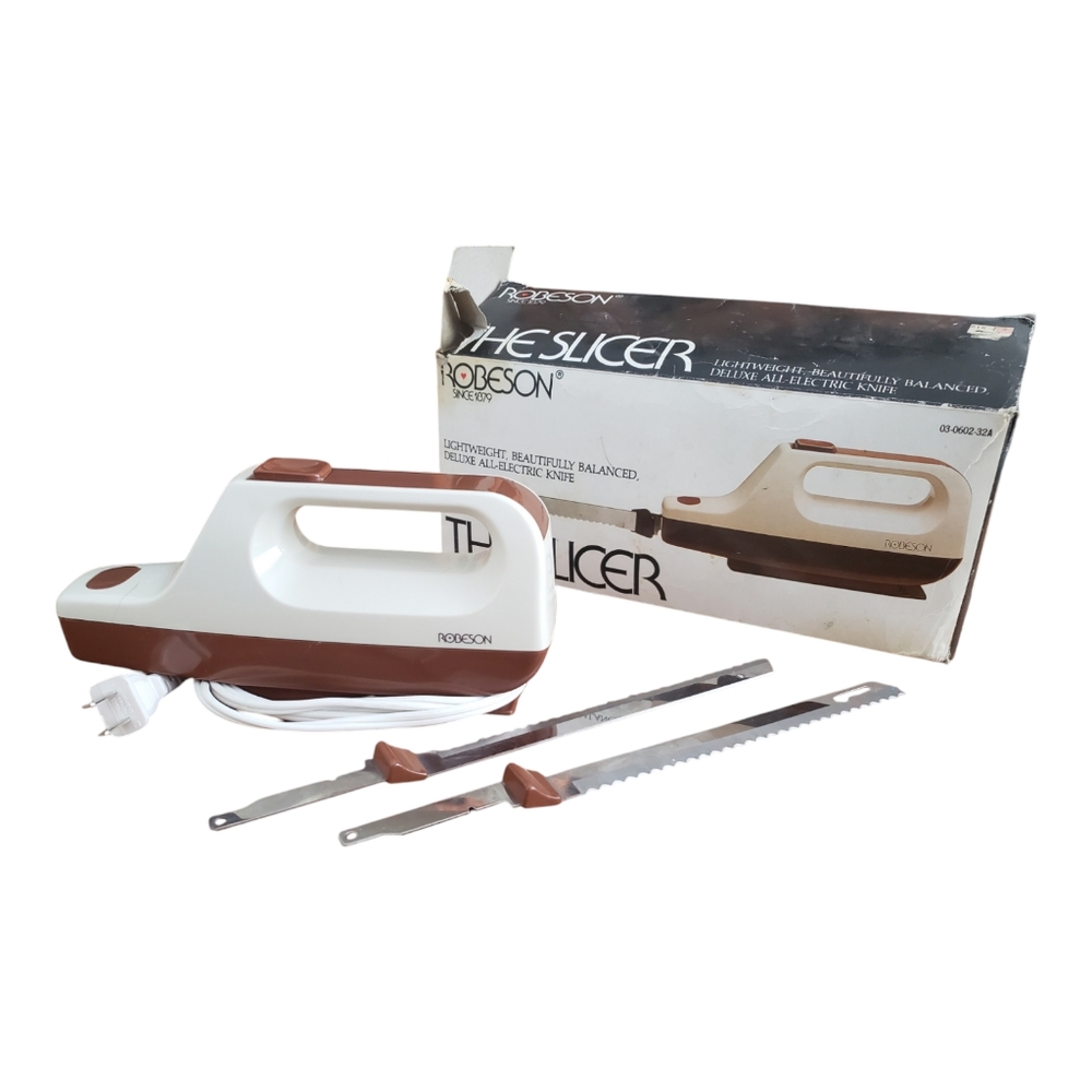 Vintage Robeson The Slicer Electric Carving Knife Lightweight Corded Deluxe